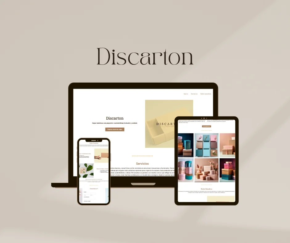 Mockup web Discarton