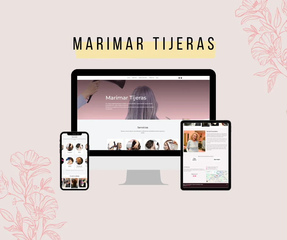 Mockup web Peluquería Marimar Tijeras